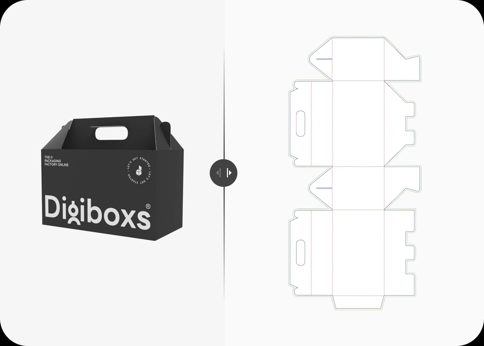 Handle Box dieline